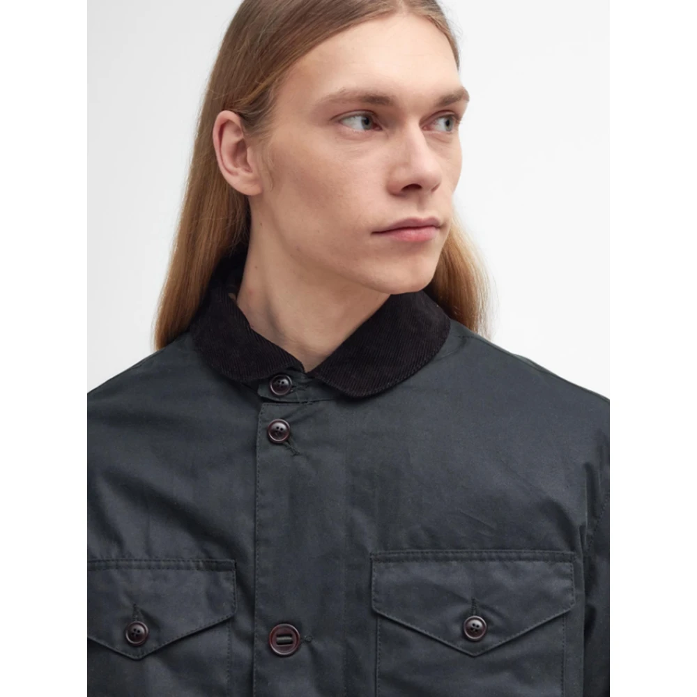 Barbour Gewaxte Deck Jas in Sage Blue Heren