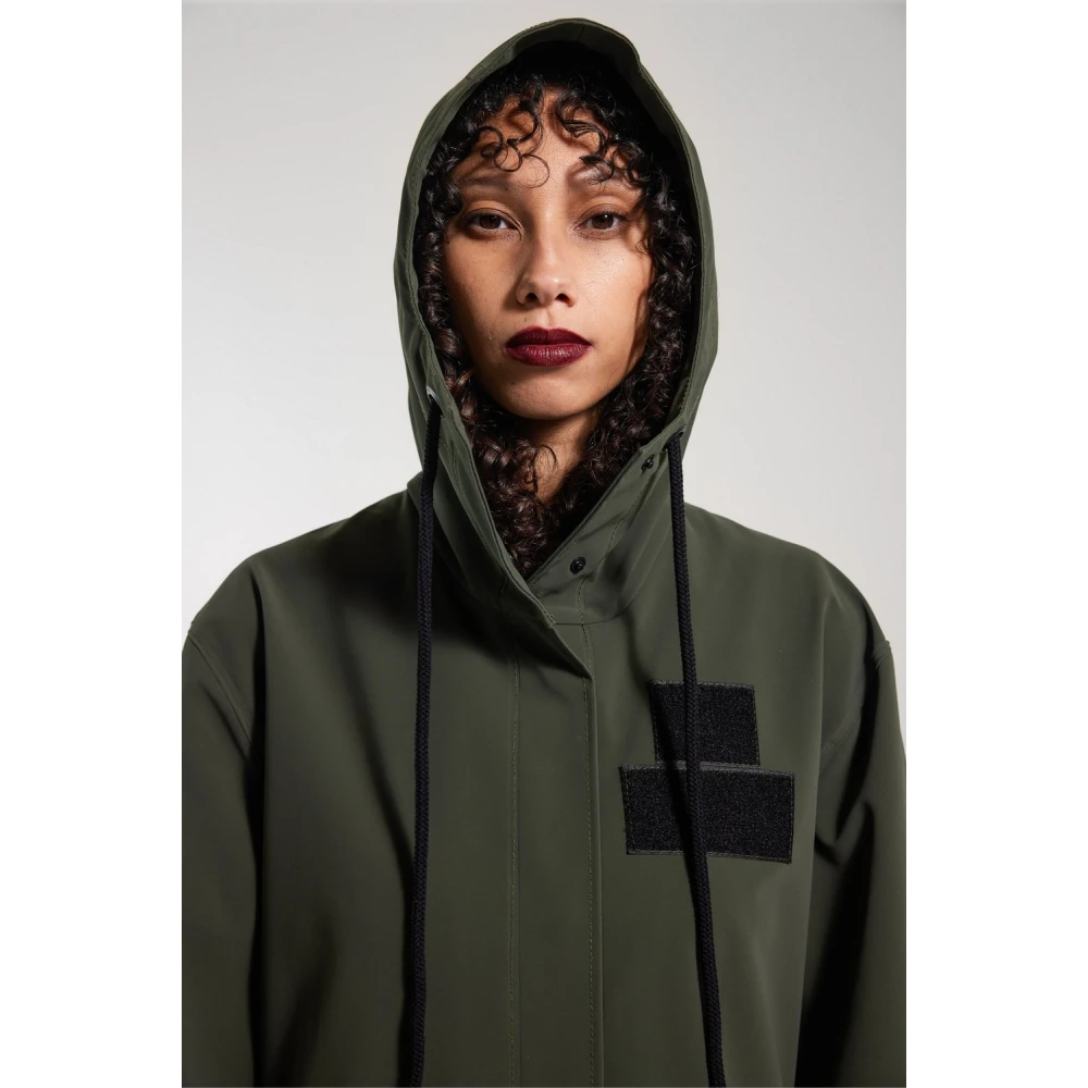 Stutterheim Matte Regenjas met V-Vormige Voorkant Green Dames