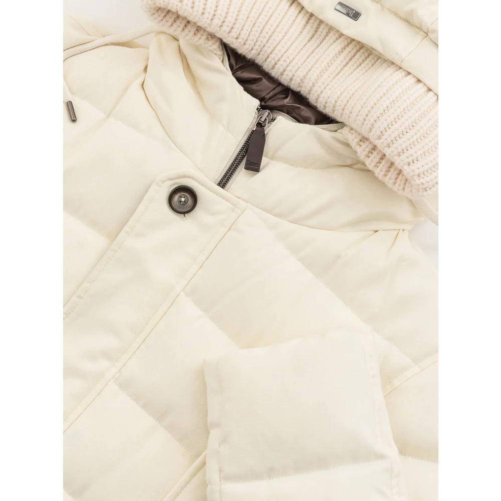 Herno Gewatteerde Viscose Parka White Heren