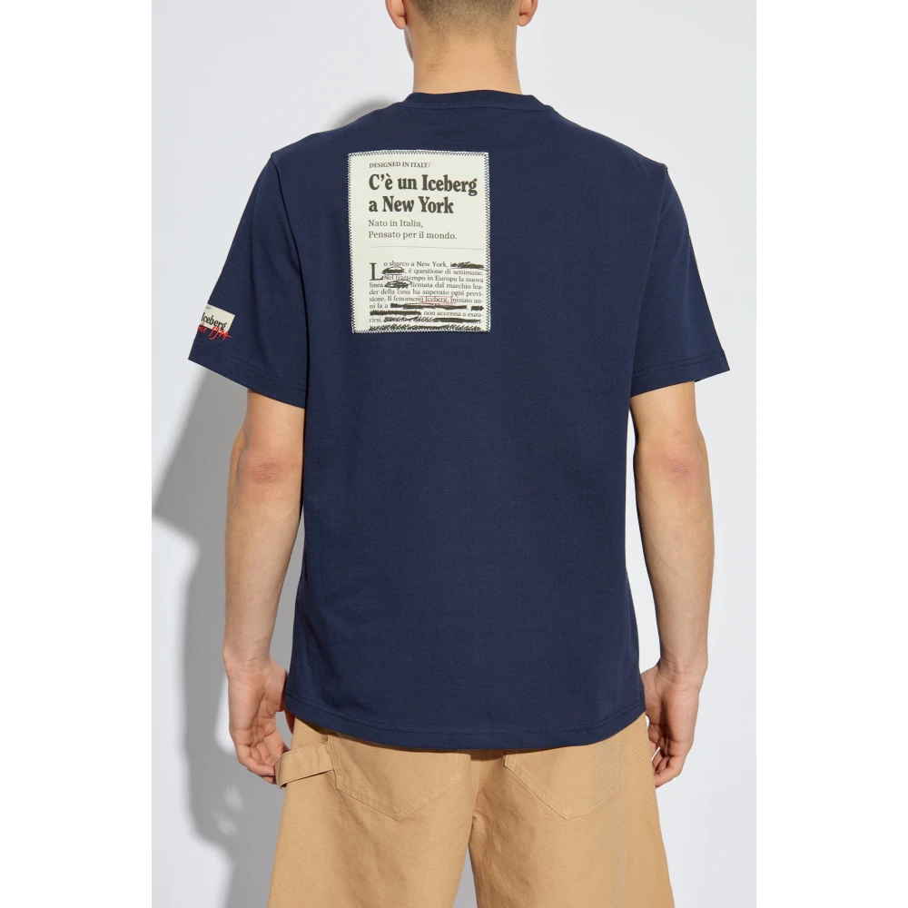 Iceberg T-shirt met patches Blue Heren