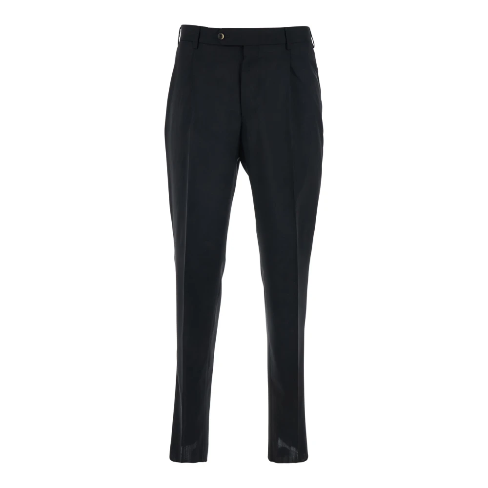 Pt Torino Herr Svart Byxor 2XL, Slim Fit-Byxor Med Frontveck