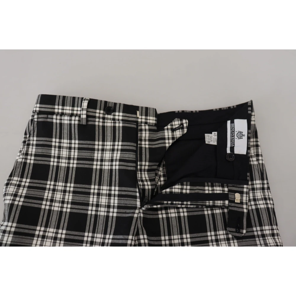 Bencivenga Elegante Zwarte Katoenen Herenbroek Black Heren