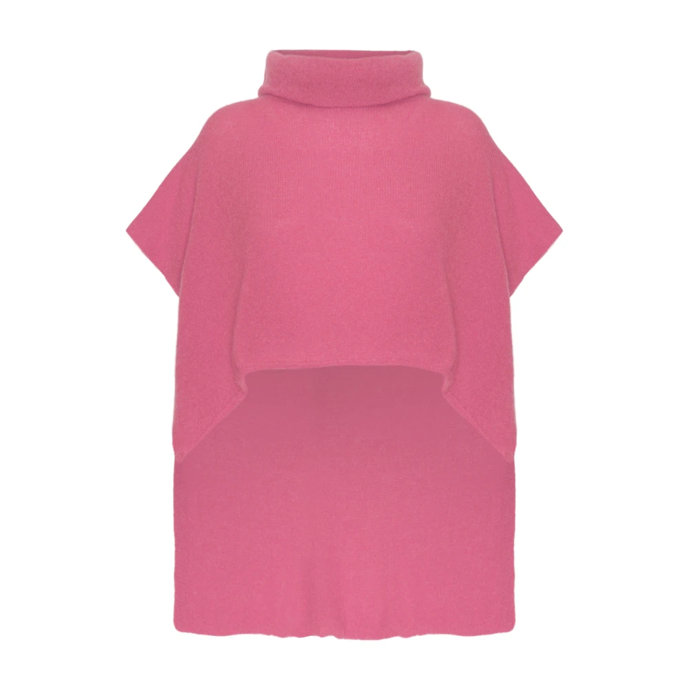 American Dreams Roze Mouwloze Rolnek Poncho Pink Dames