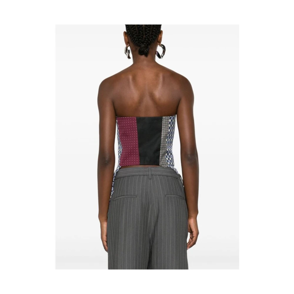 Moschino Patchwork Bandeau Korsetstijl Top Multicolor Dames