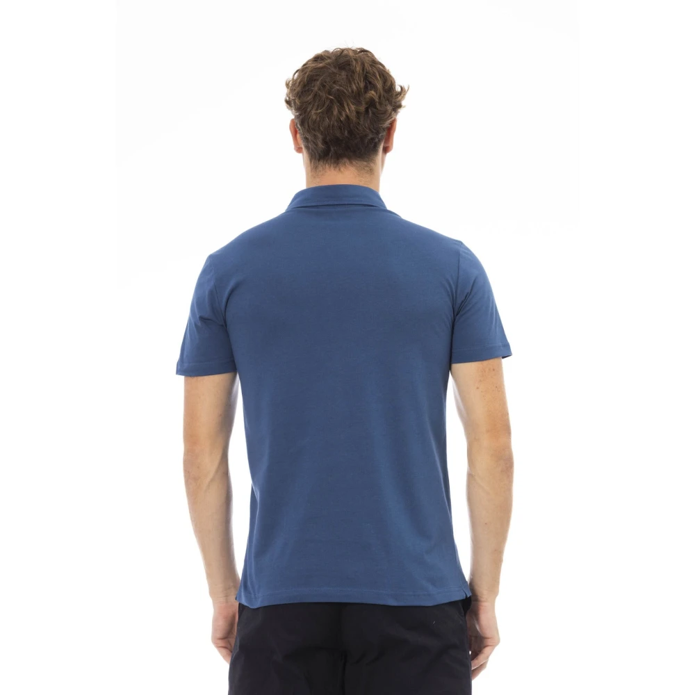 Baldinini Geborduurd Logo Polo Shirts Trend Blue Heren