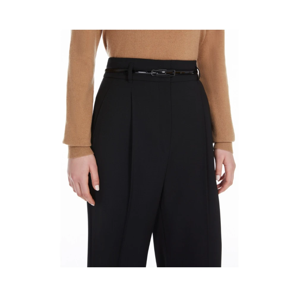 Max Mara Hoge taille wollen broek Black Dames