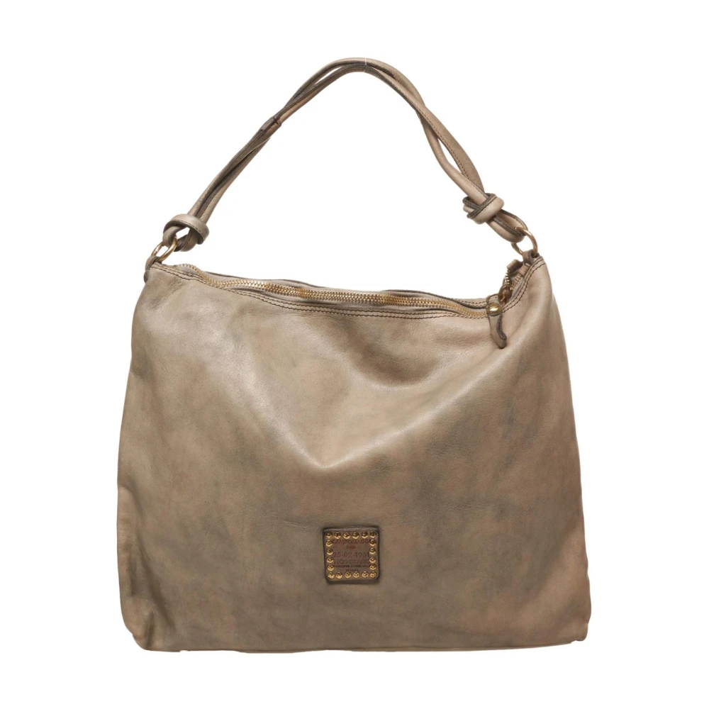 Campomaggi Grijze Schoudertas met Ritssluiting Gray Dames