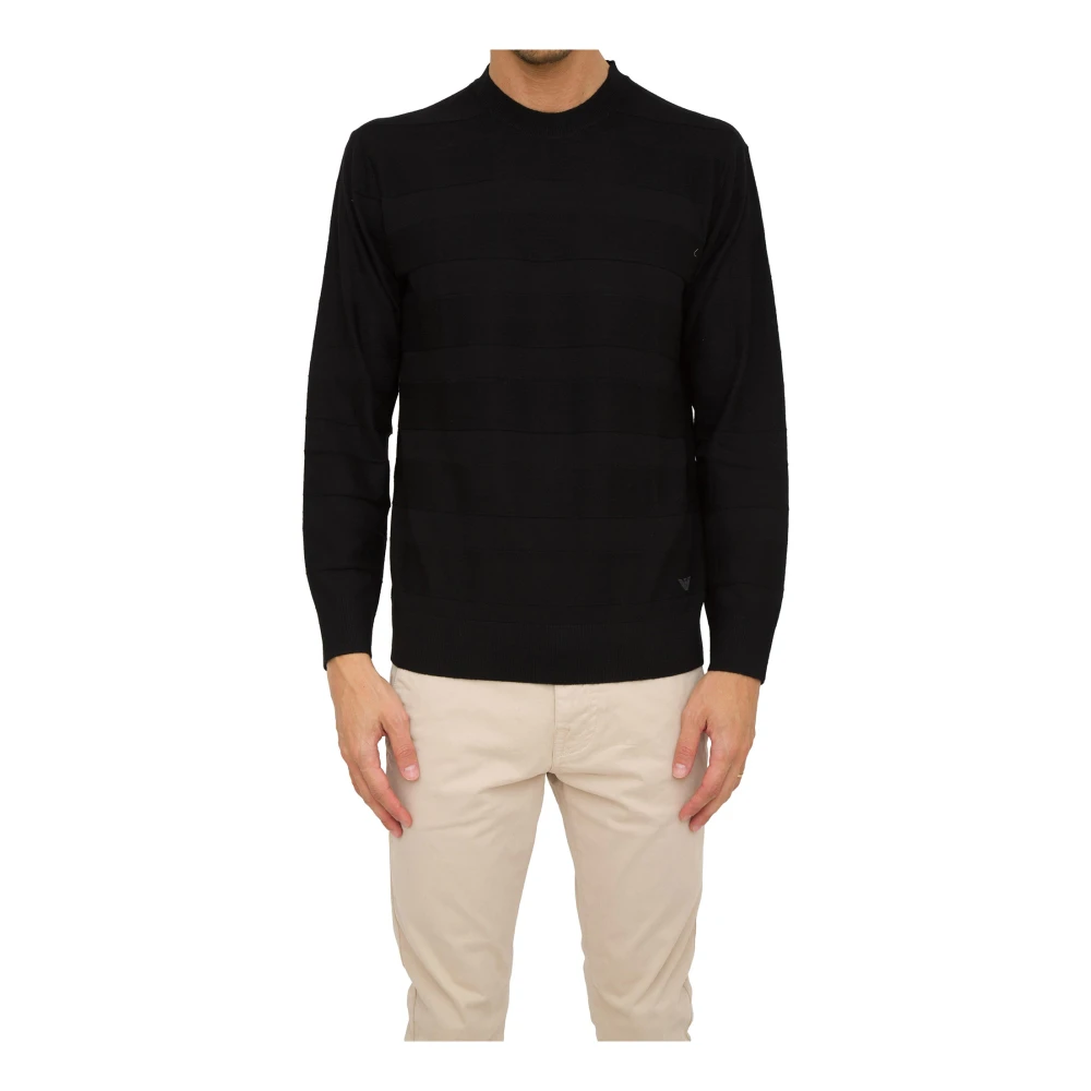 Emporio Armani Mannelijk Zwart Rondgebreide Trui