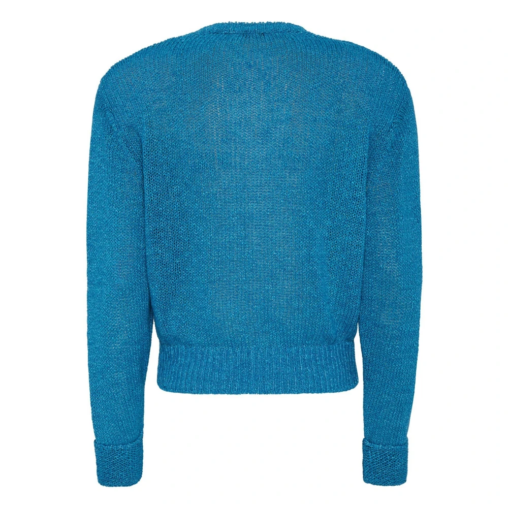 MVP wardrobe Fris Linnen Katoen Zijde Trui Blue Dames
