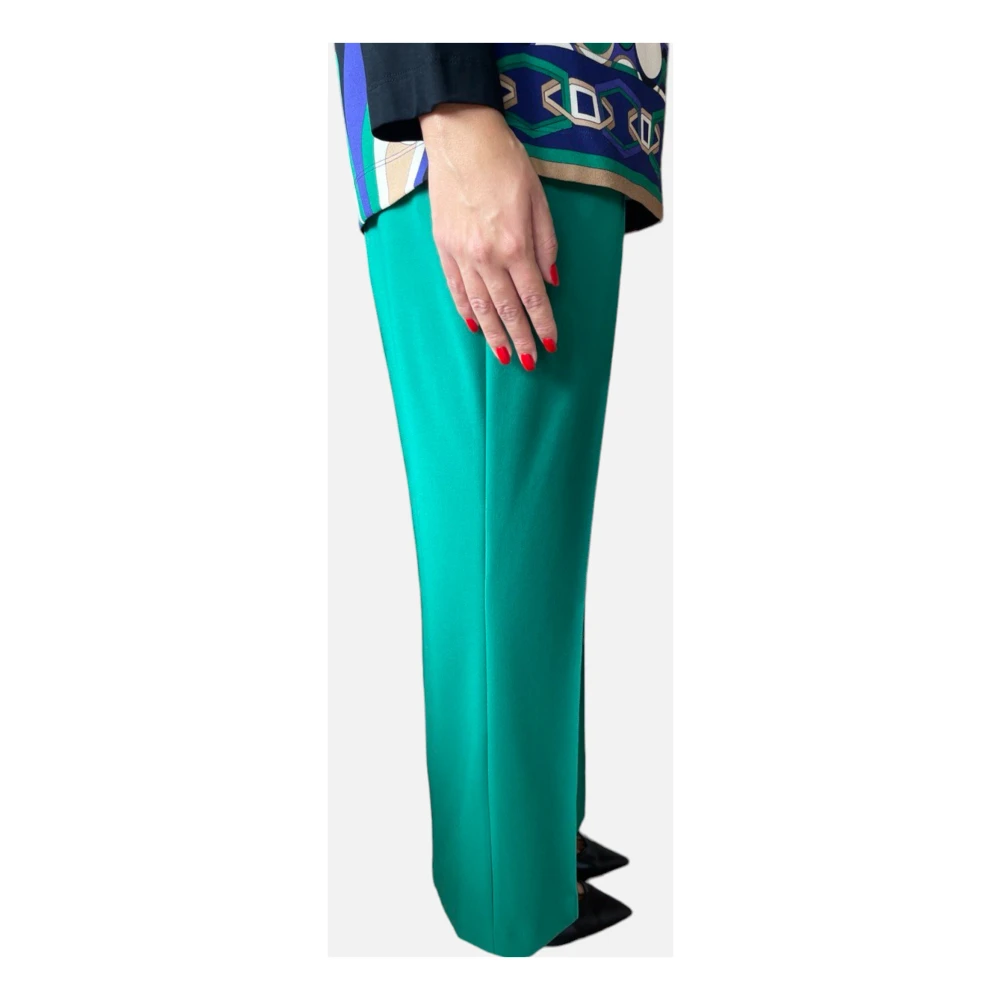 Clips Milano Geplooide Broek Green Dames