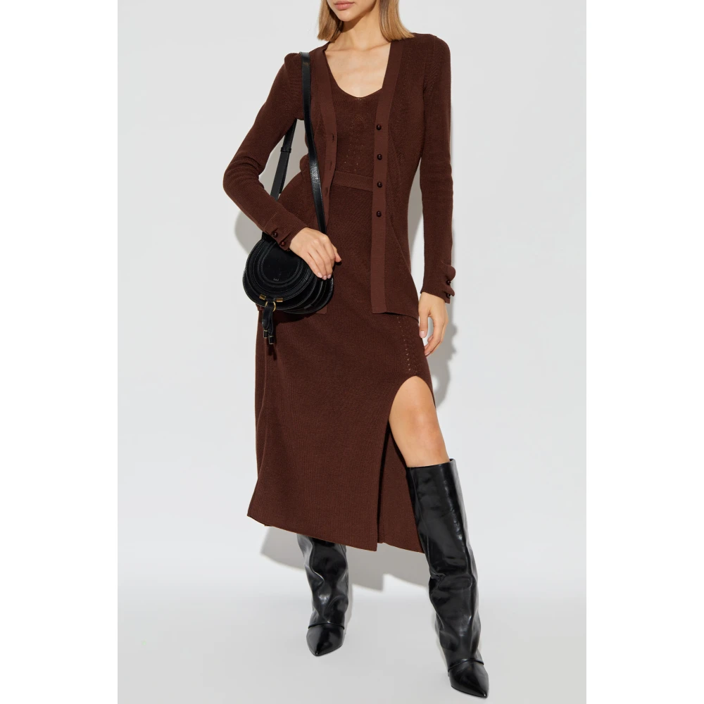 Aeron Geribbelde top Freesia Brown Dames