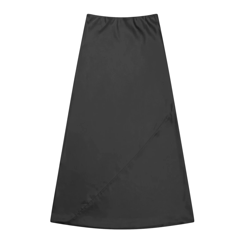 Munthe Elegante Zwarte Rok met Schuine Naden Black Dames