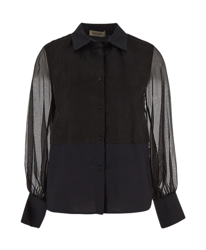 chemise-a-double-tissu-manches-longues-et-col-classique