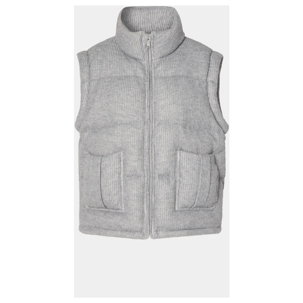 Cloeys Gebreid Pufferjack Vest Grijs Gray Dames