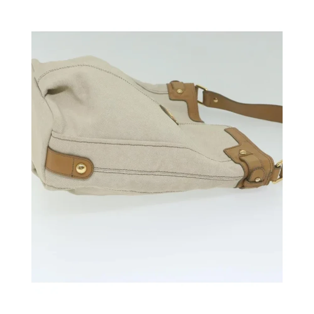 Burberry Vintage Pre-owned Cotton shoulder-bags Gray Dames