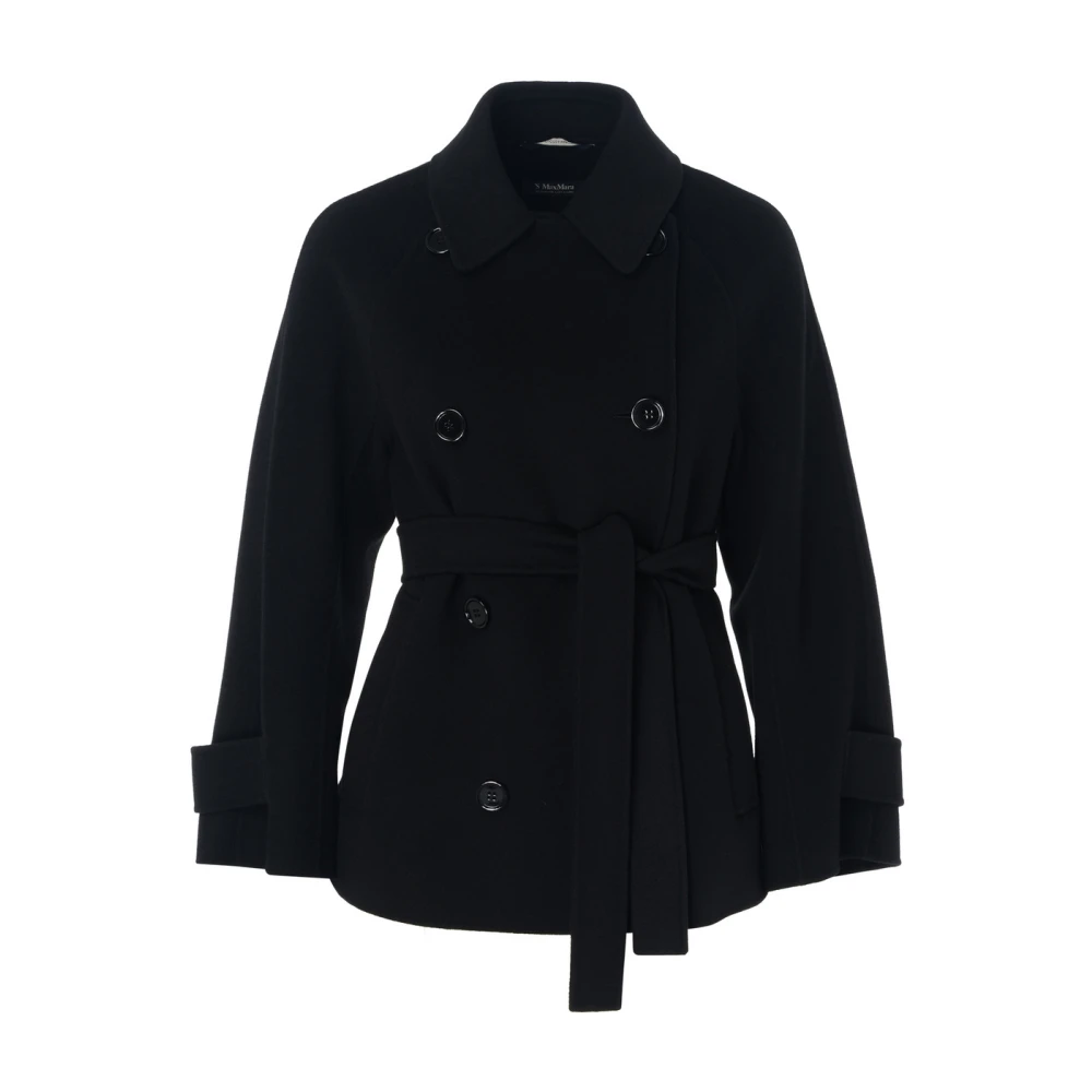 Max Mara Zwarte Wollen Jas 9086021600-013 Black Dames