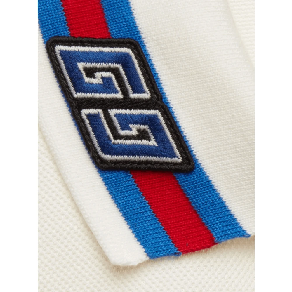 Gucci Witte Katoenen Poloshirt met Handtekening Square G Appliqué White Heren