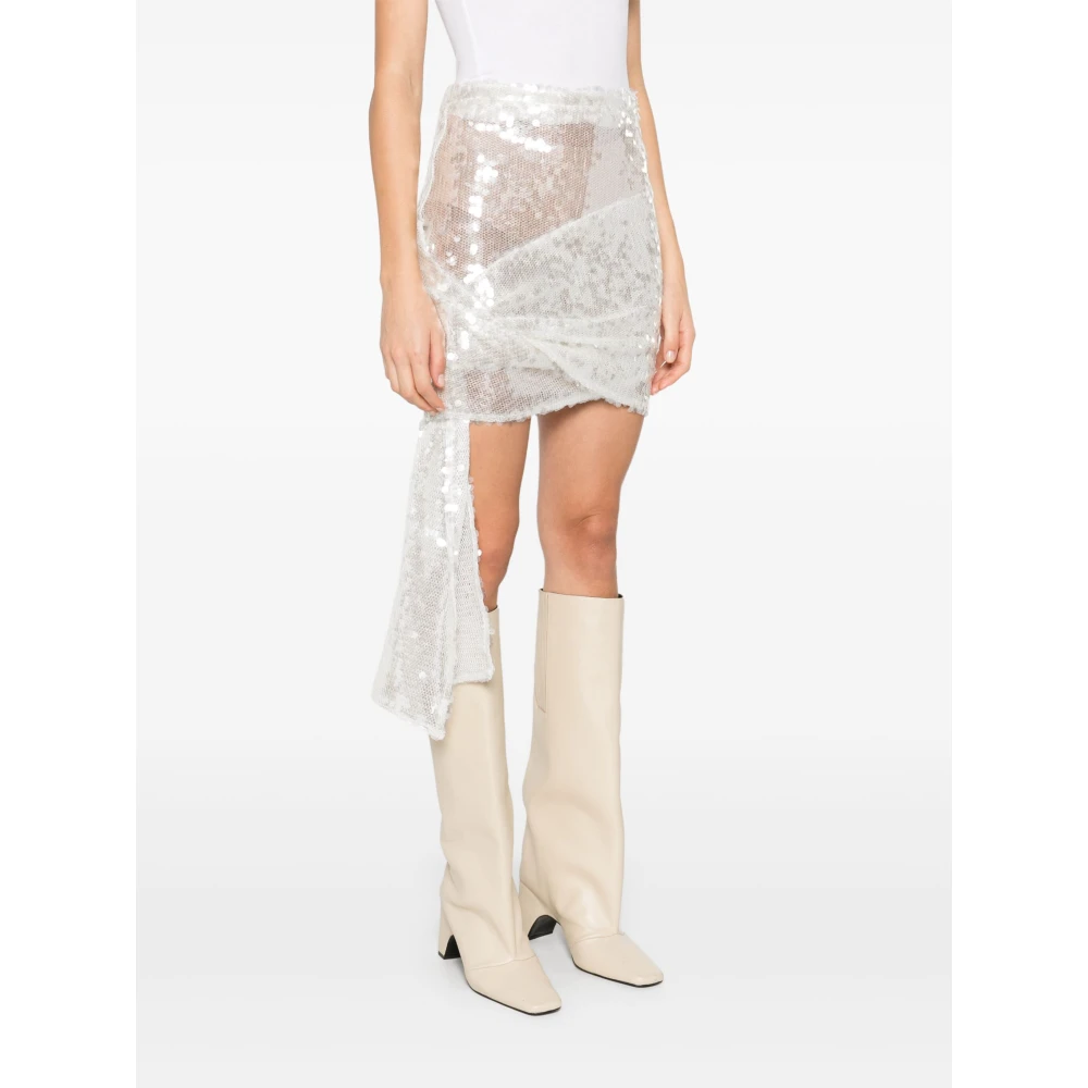 Coperni Witte Rok met Gedrapeerd Paneel White Dames