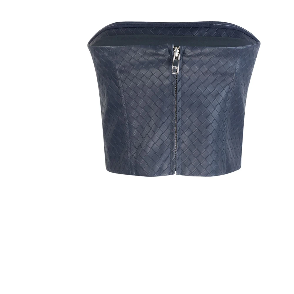 Rotate Birger Christensen Blauwe PU Crop Top Blue Dames
