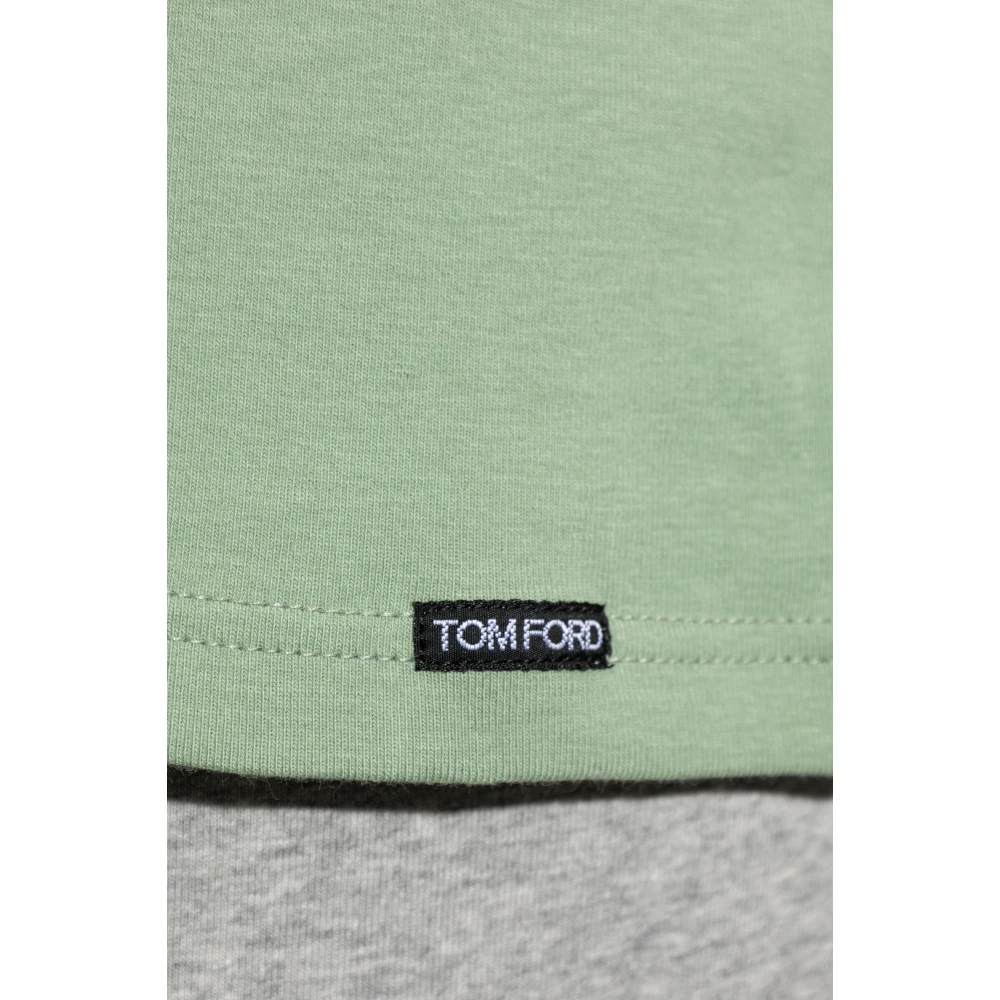 Tom Ford Ondergoed T-shirt met logopatch Green Heren