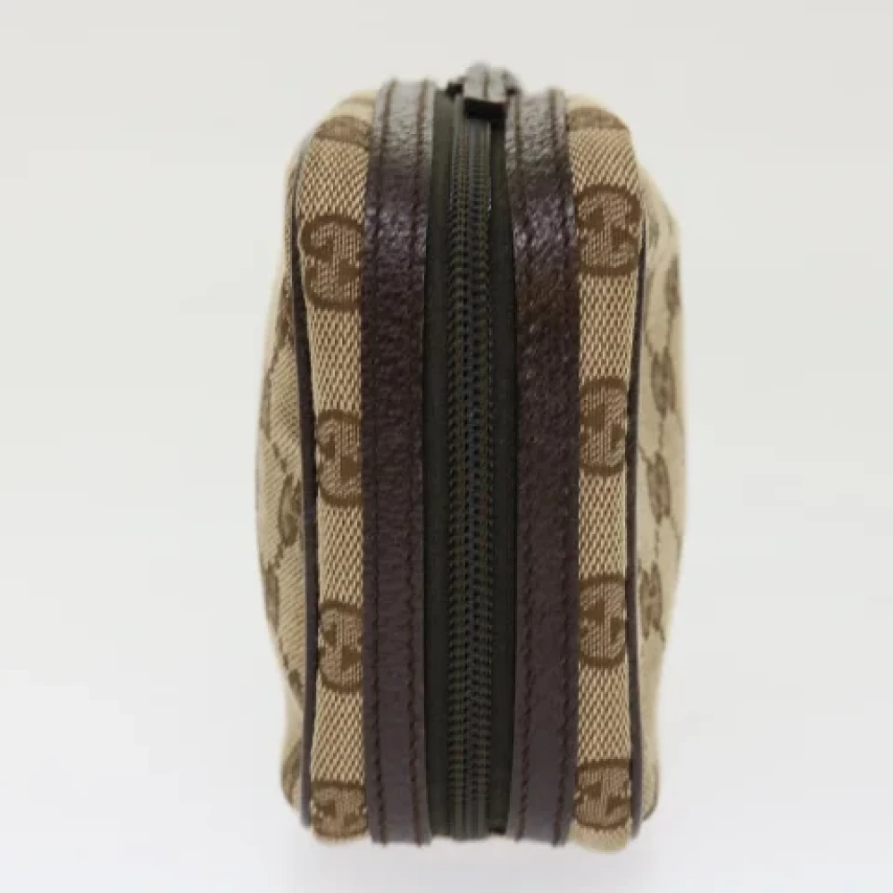 Gucci Vintage Pre-owned Canvas pouches Beige Dames