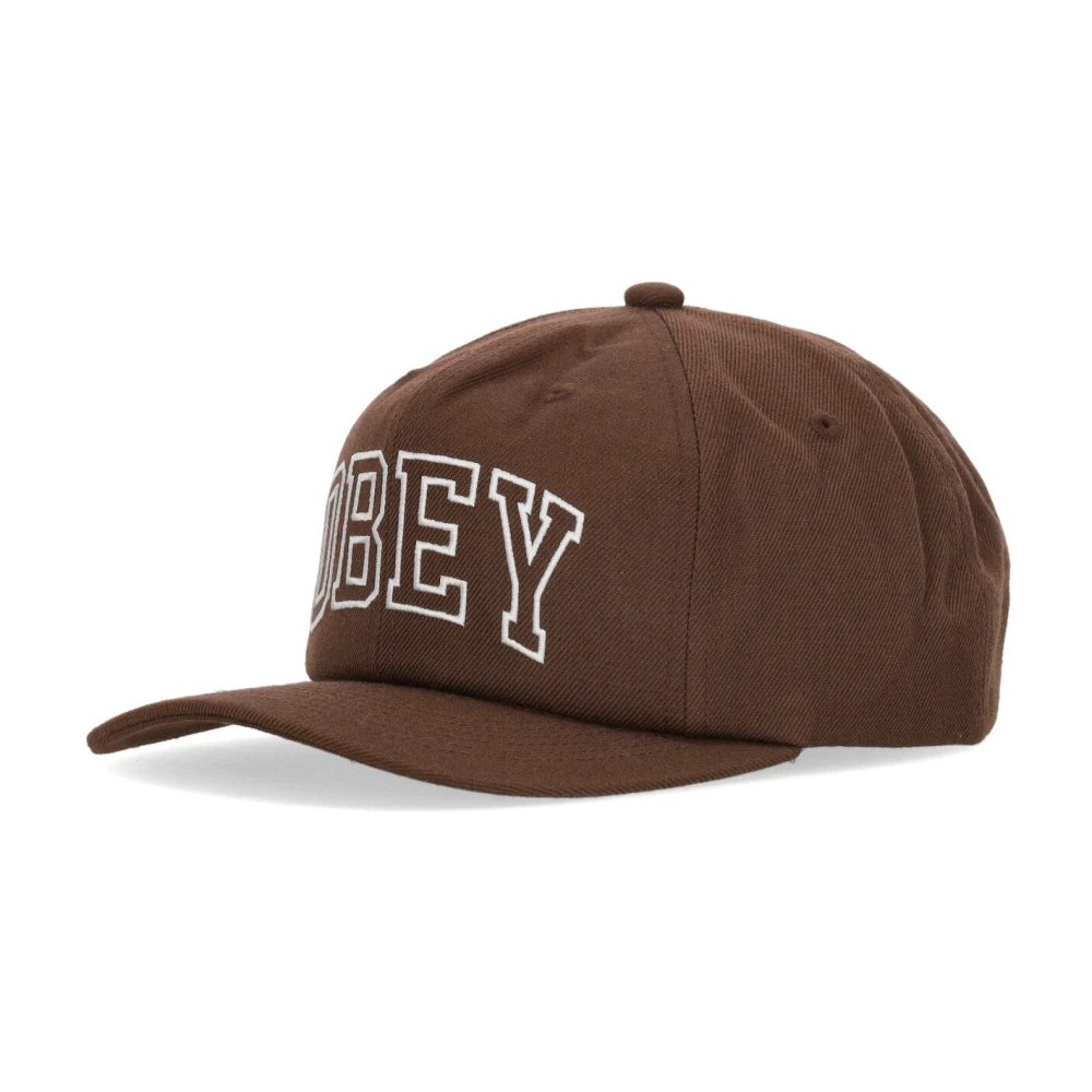 Obey Klassieke Snapback Bruine Gebogen Klep Pet Brown Heren