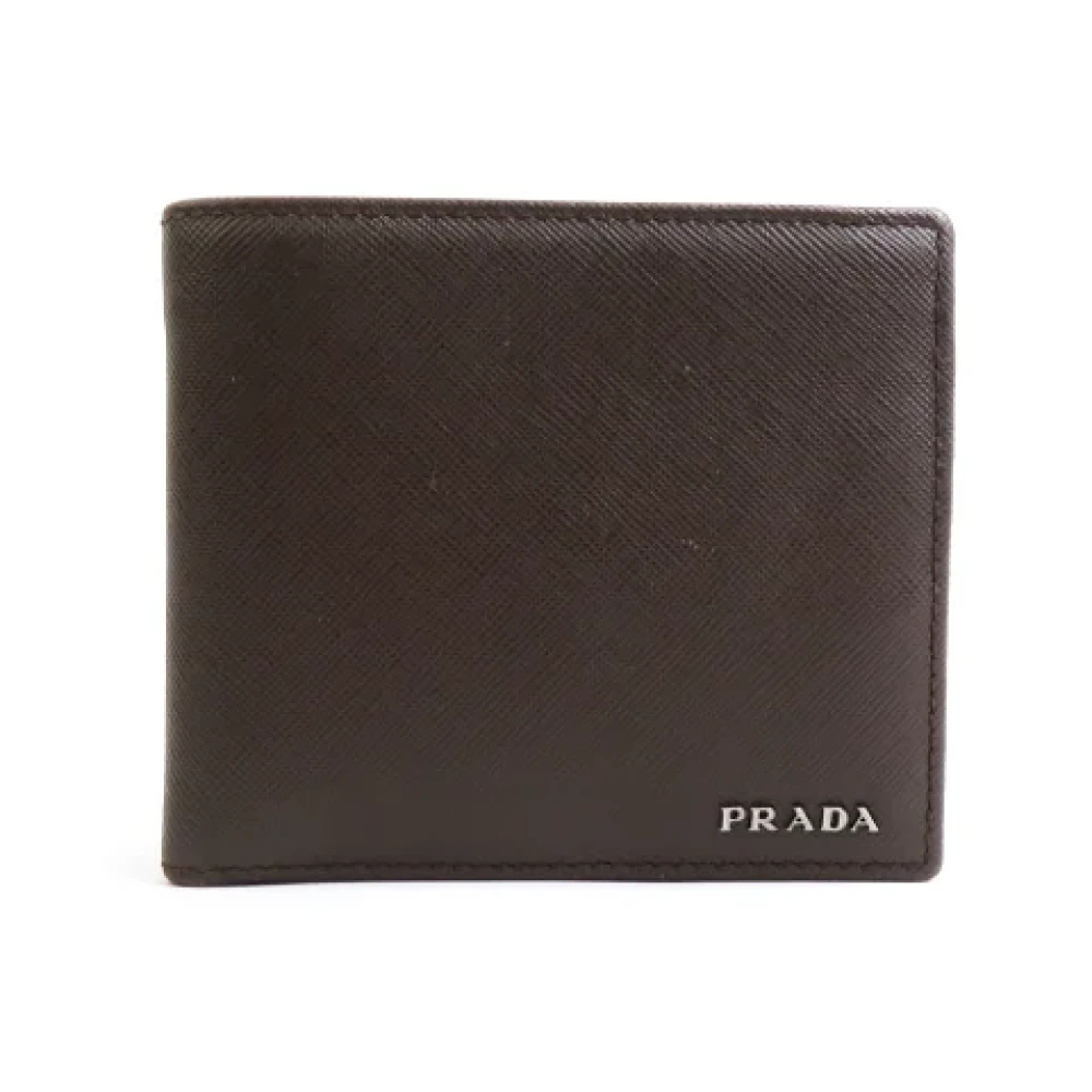 Prada Vintage Pre-owned Leather wallets Brown Heren