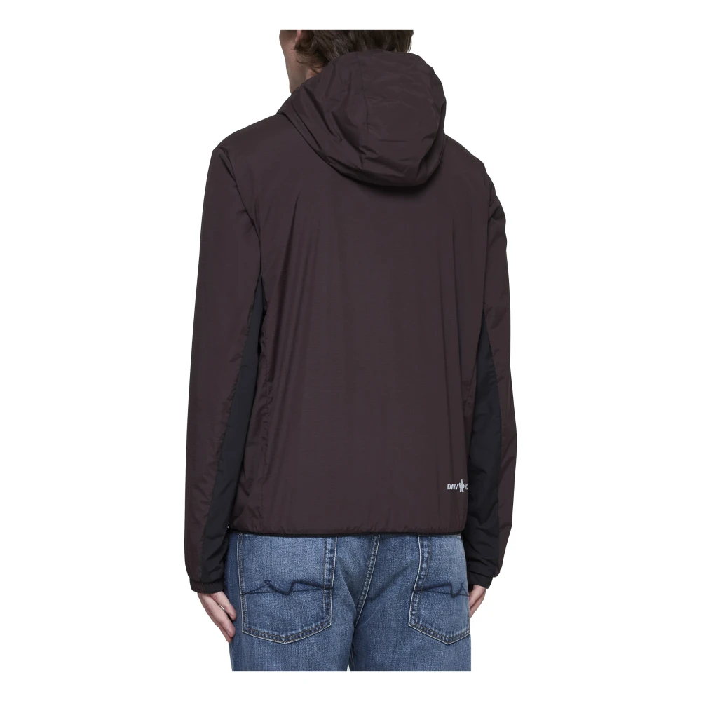 Moncler Bruine technische nylonjas met hoge kraag Brown Heren