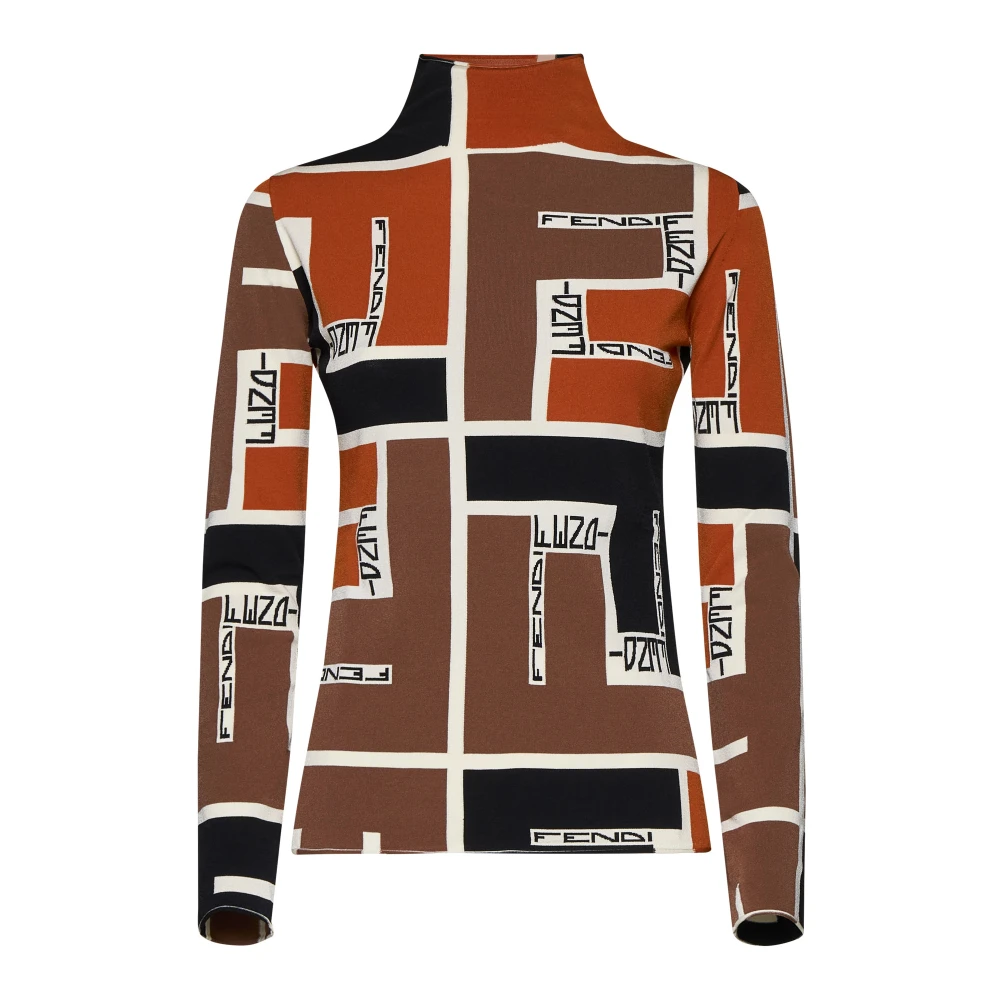 Fendi Women's Multicolor Turtlenecks, 2XS, Turtleneck Jumper