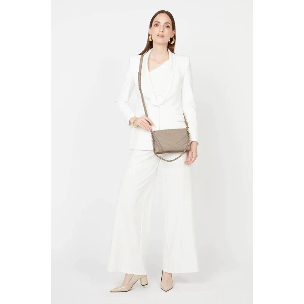 Lancaster Soft Matelassè Petite Pochette in Donker Kiezel White Dames