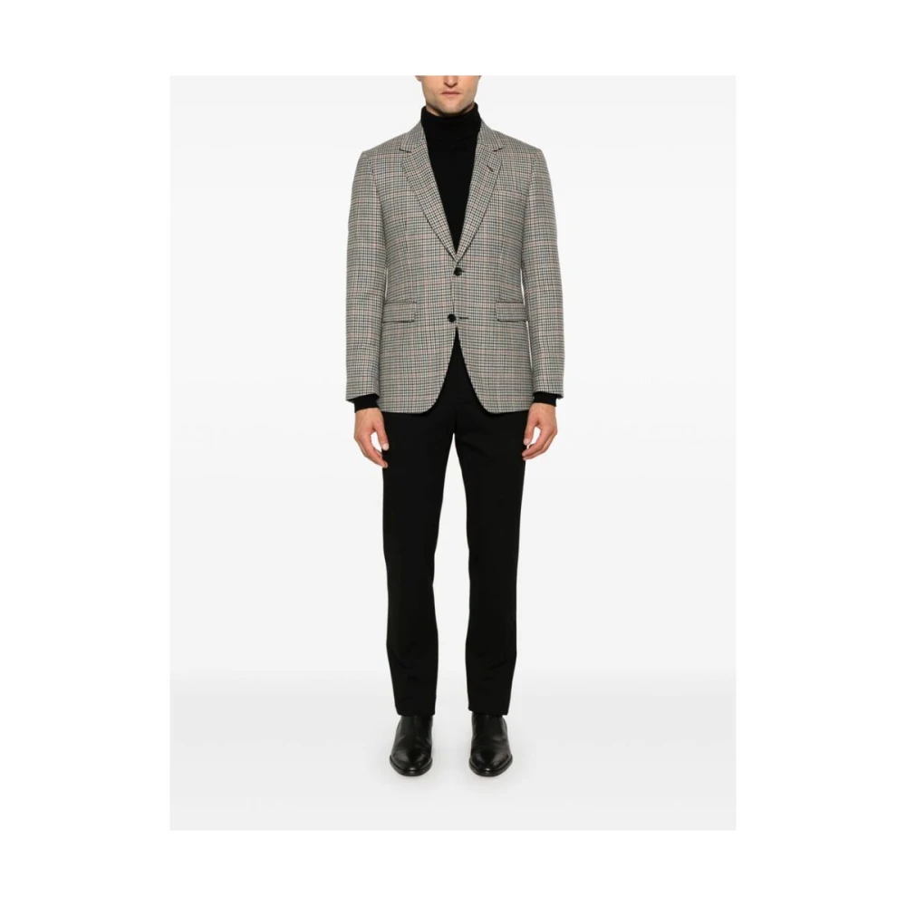 Reveres 1949 Pied-de-poule Wollen Jas Gray Heren