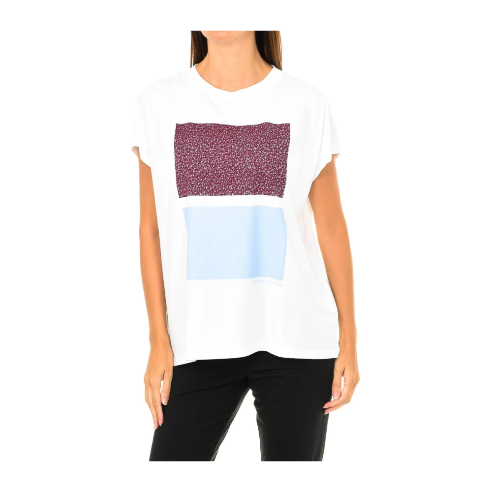 Calvin Klein Short Sleeve T-Shirt With Ribbed Round Neck - Female - T-Shirts - Multicolor - Xs - Tops
