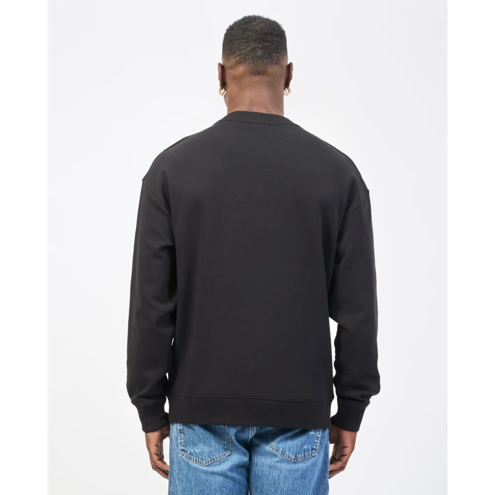 Hugo Boss Zwarte Crewneck Sweater Stijlvol Logo Black Heren