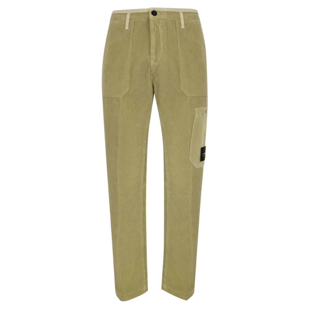 Stone Island Biologische katoenen ribfluwelen broek Green Heren