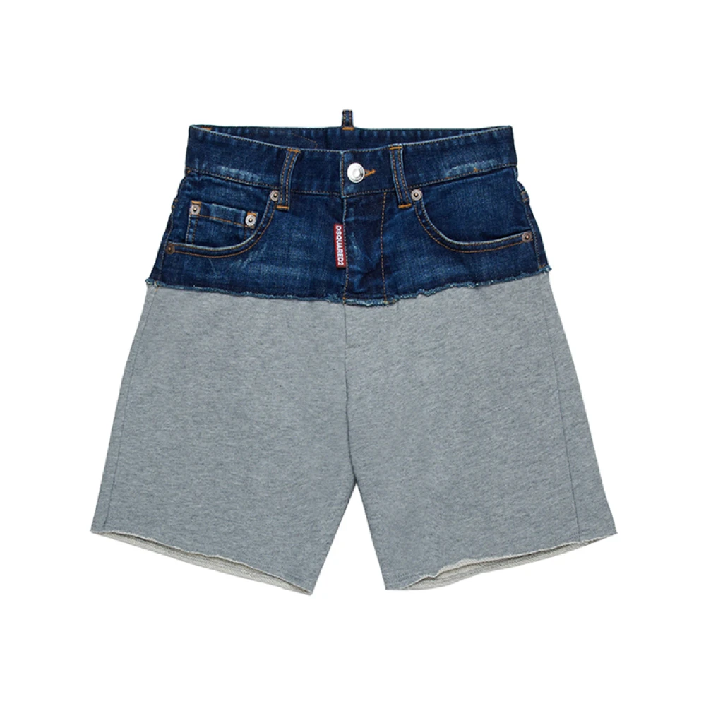 Dsquared2 Unisex Kids Gray Shorts With Logo Size 10 Y