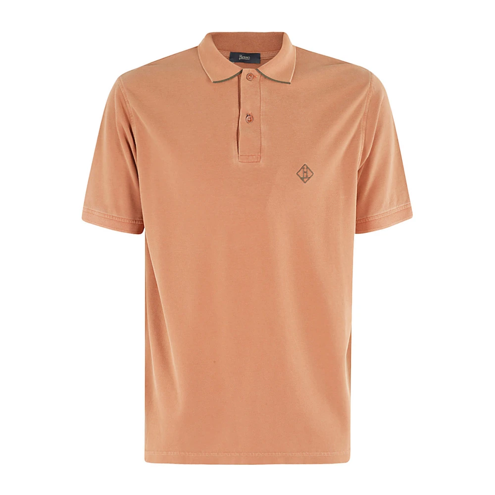 Herno Klassieke Polo Shirt voor Mannen Orange Heren