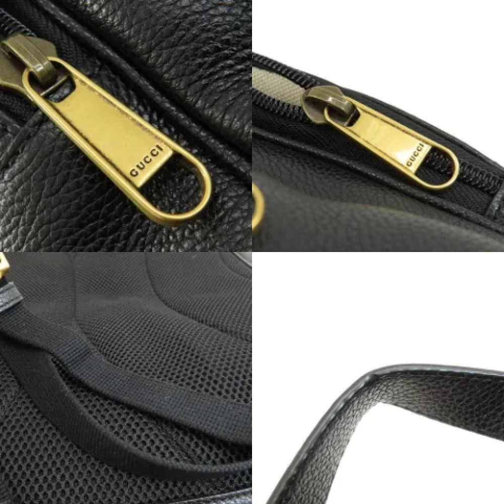 Gucci Vintage Pre-owned Leather backpacks Black Dames