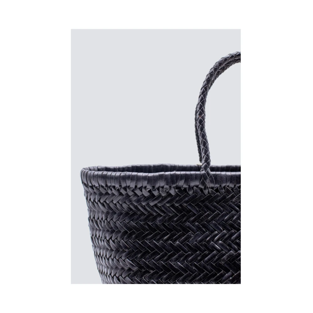Dragon Diffusion Handgeweven leren tas Black Dames