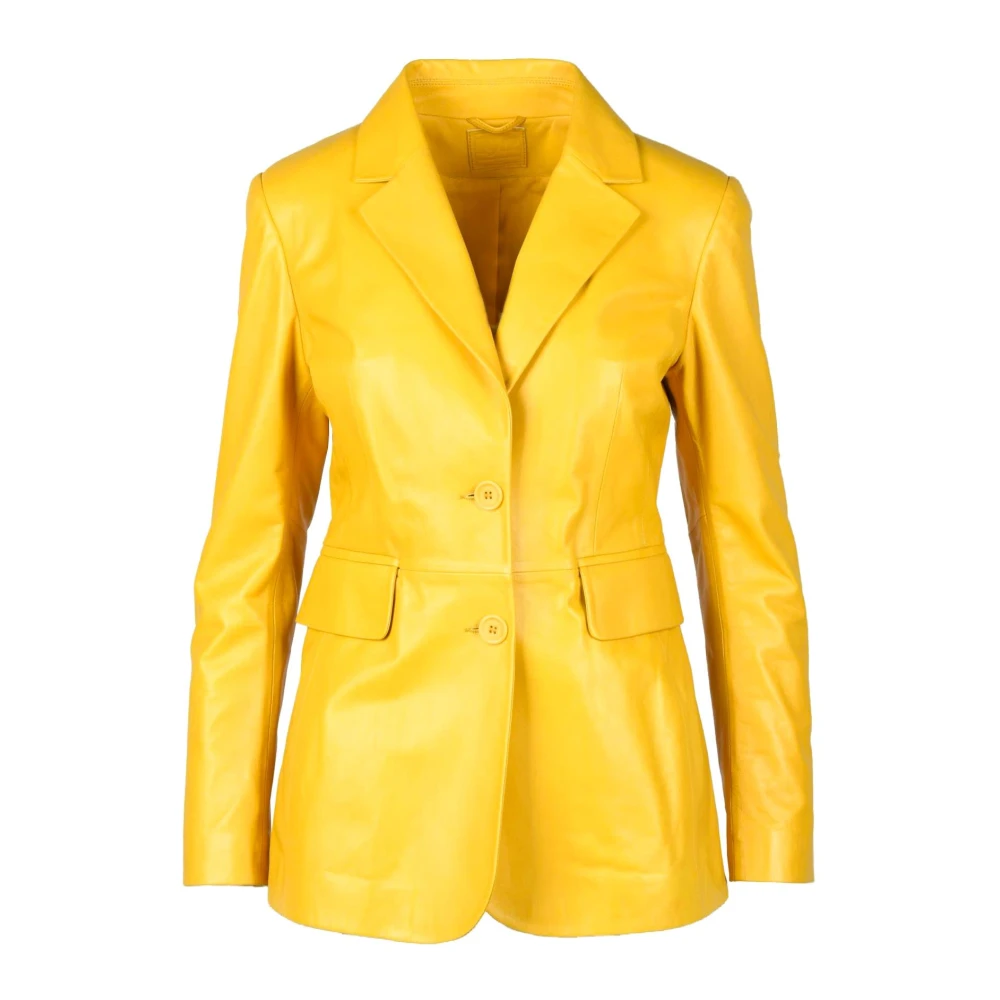1972 Desa Leren jas Yellow Dames