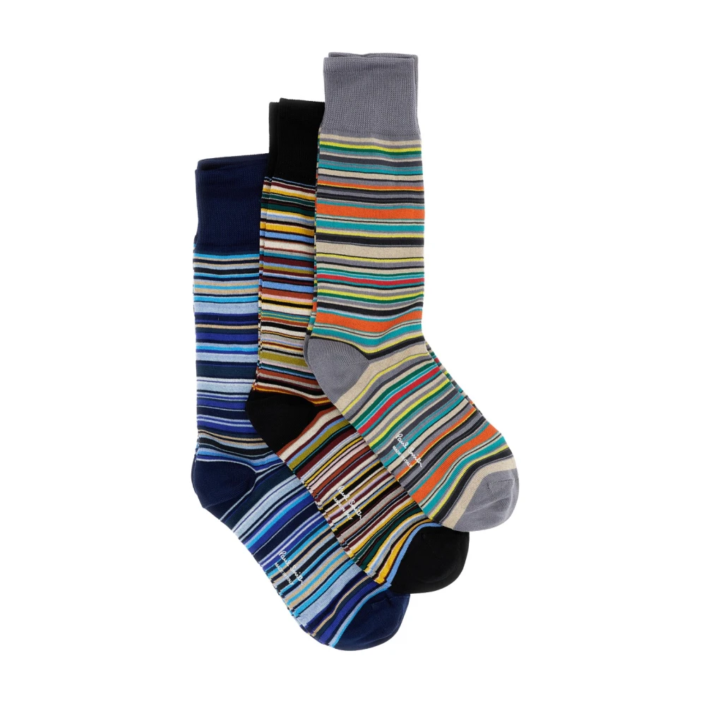 Paul Smith Mannelijk Multicolor Signature Stripe 3-Pack Sokken