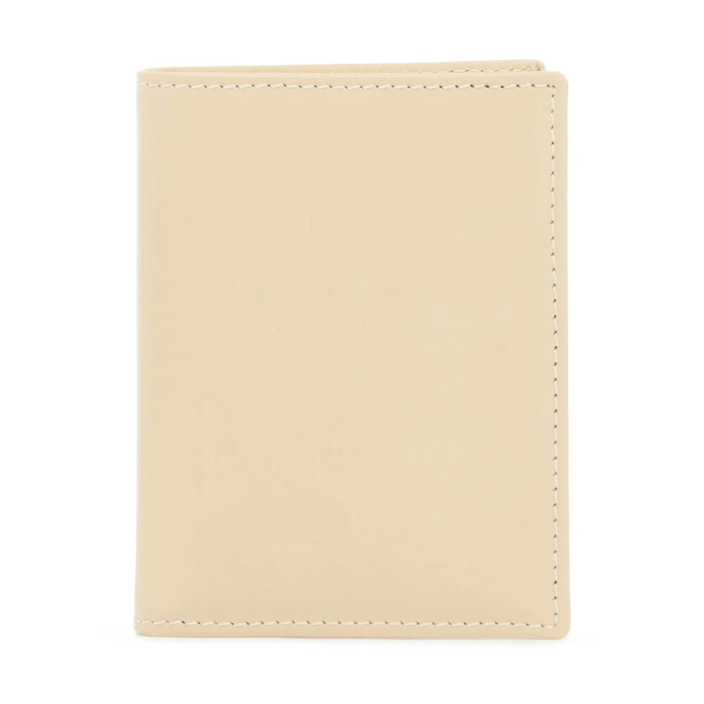 Comme des Garçons Leren Bi-Fold Portemonnee Beige Heren