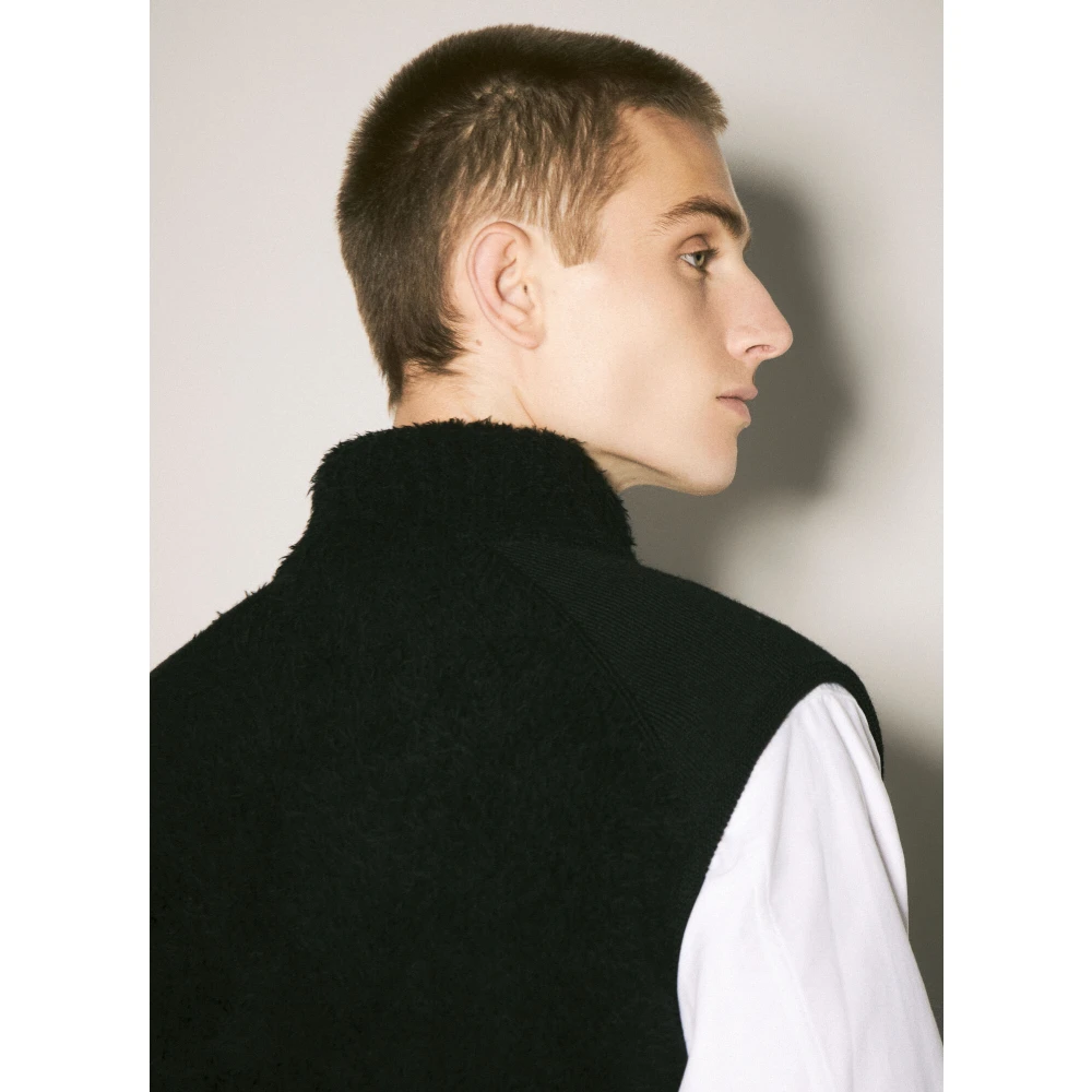 Comme des Garçons Geribbeld Wolmix Vest Black Heren