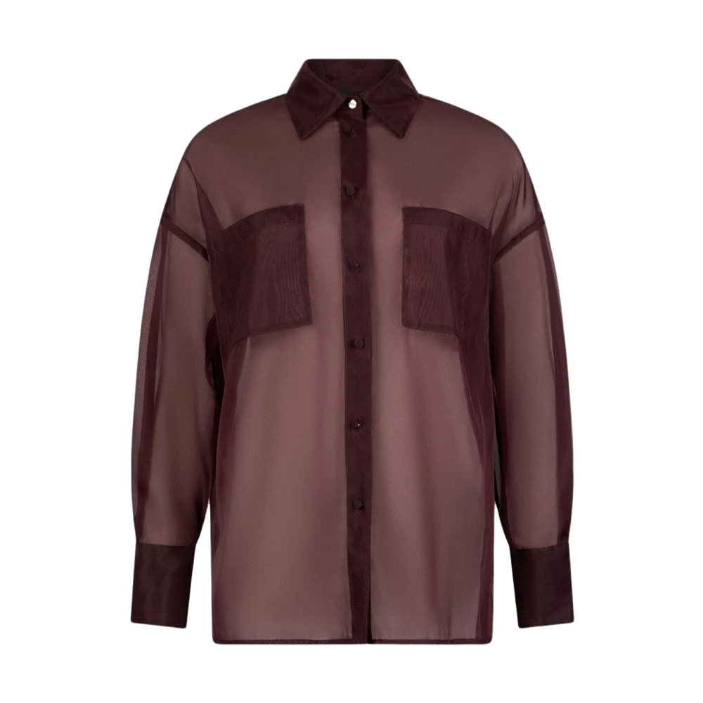 Liu Jo Kvinno Brun Blusar & Skjortor Dam, 2XS, Organza, Organzablus