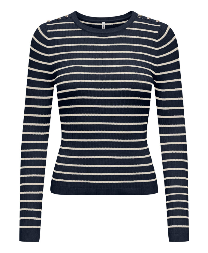 stribet-langaermet-rund-hals-top