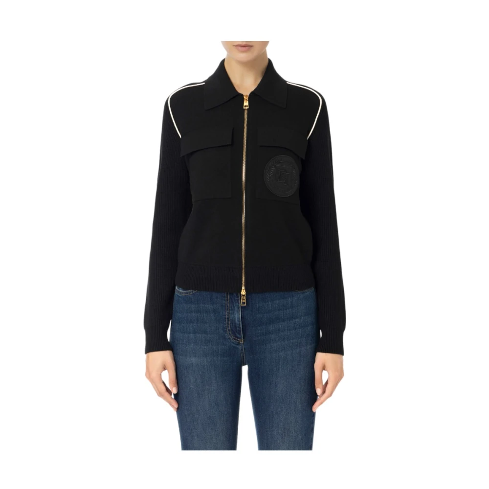 Elisabetta Franchi Stijlvolle Gebreide Top Black Dames