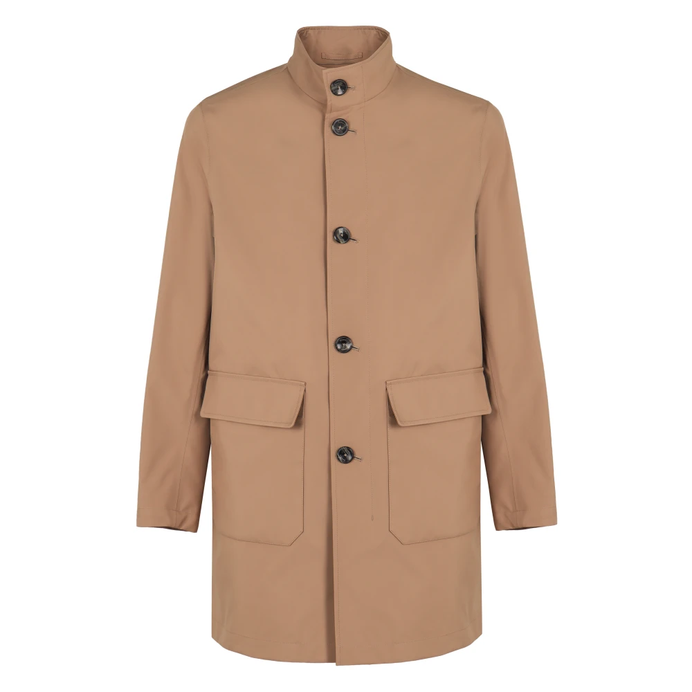 Herno Mannelijk Beige Jassen Heren, L, Polyester, Jas Van Technische Stof