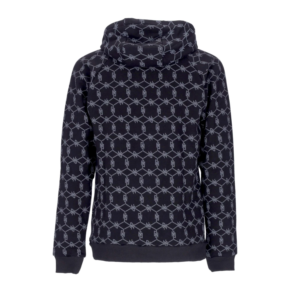 Dolly Noire Monogram Zwarte Hoodie met Kangoeroezak Black Heren