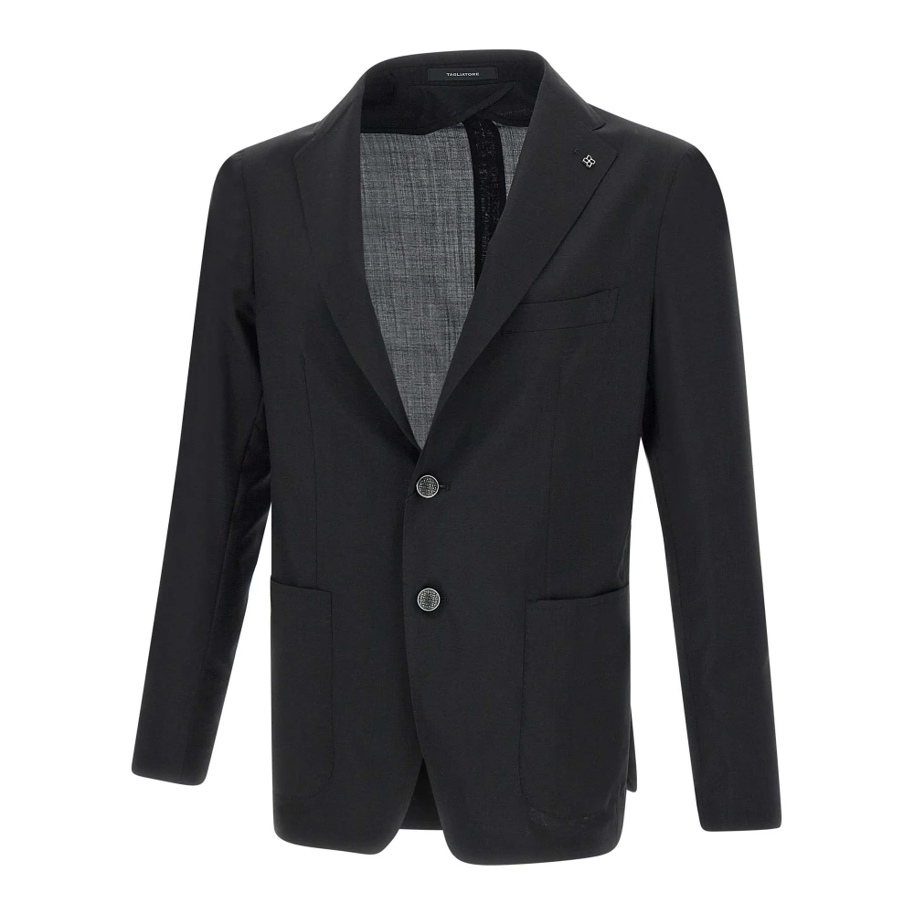 Tagliatore Men's Black Blazers, 3XL, Wool And Silk Blazer