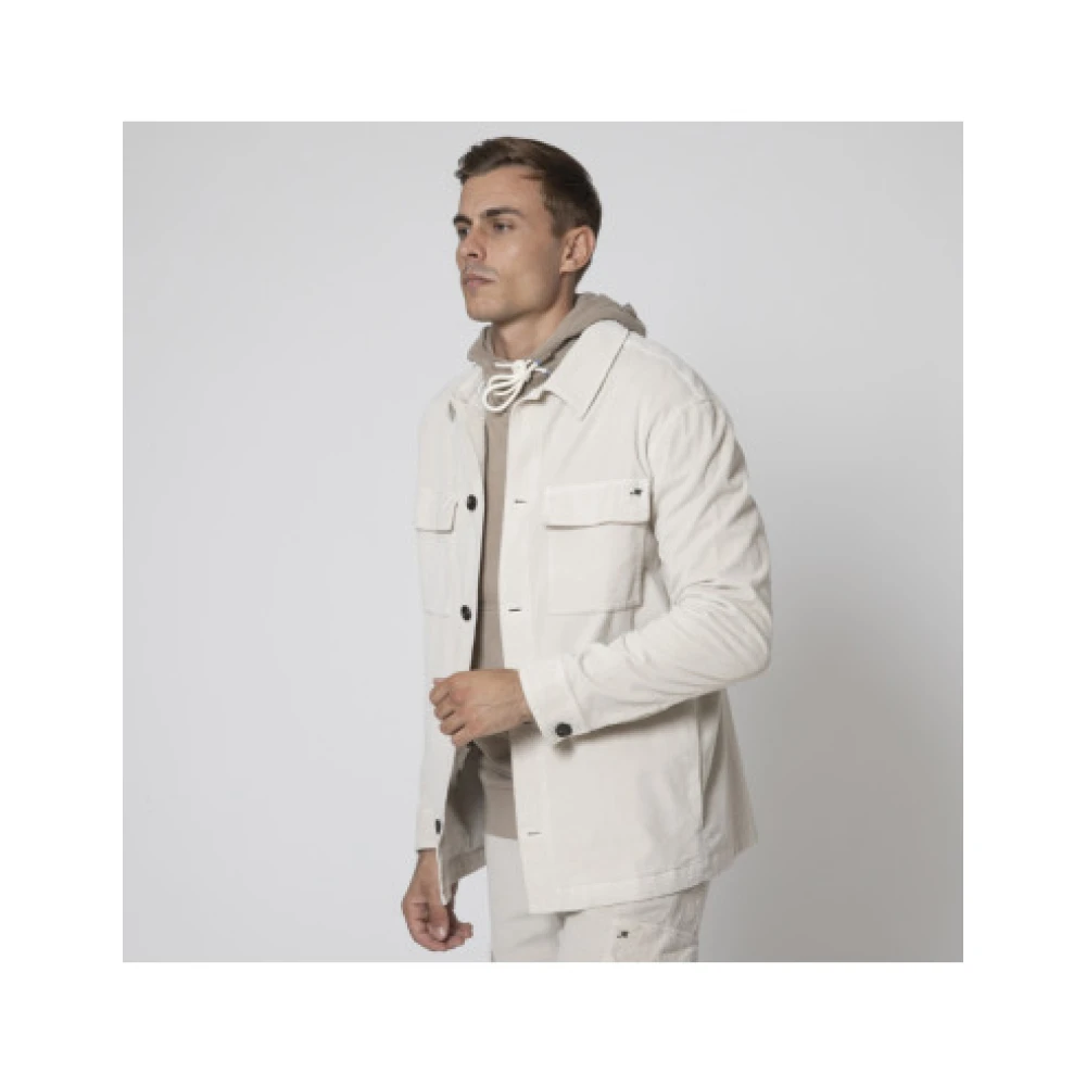 Mason's Corduroy Overhemd in Beige White Heren