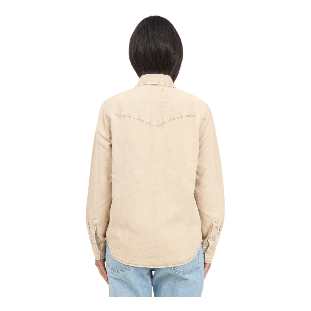Levi's Western Denim Casual Shirt Beige Dames